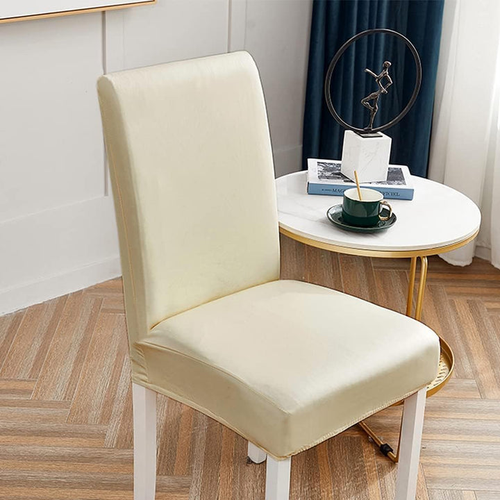 Stuhlhussen 6er/4er PU Leder Stuhlbezug wasserdichte Stretch Esszimmer Stuhlüberzug Stretch Stuhl Hu