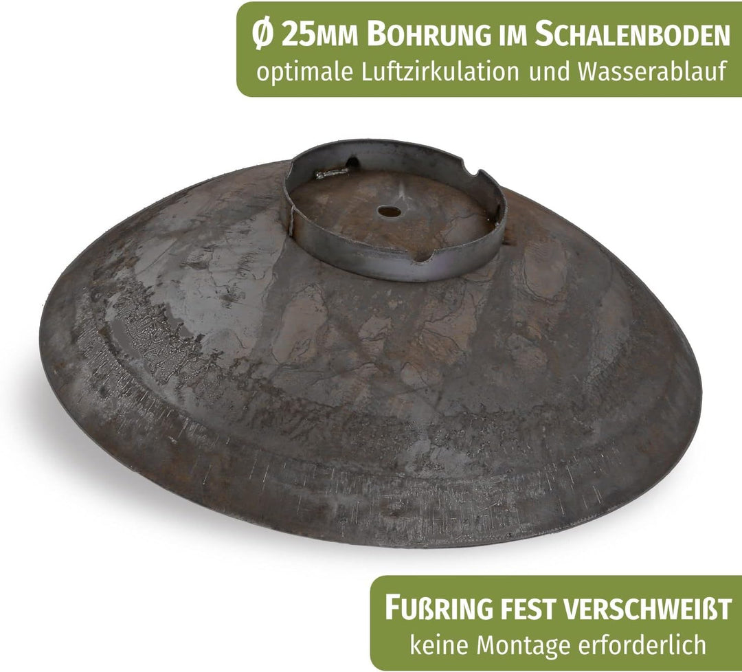 CLGarden Design Feuerschale rund 80 cm aus 2,5 mm Cortenstahl Garten Feuerstelle 80cm extra robust Ø