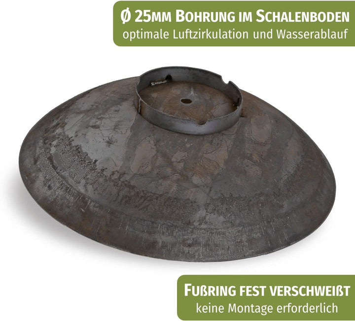 CLGarden Design Feuerschale rund 80 cm aus 2,5 mm Cortenstahl Garten Feuerstelle 80cm extra robust Ø