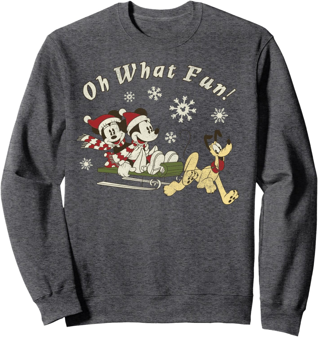 Disney Mickey And Friends Weihnachten Group Shot Oh What Fun Sweatshirt