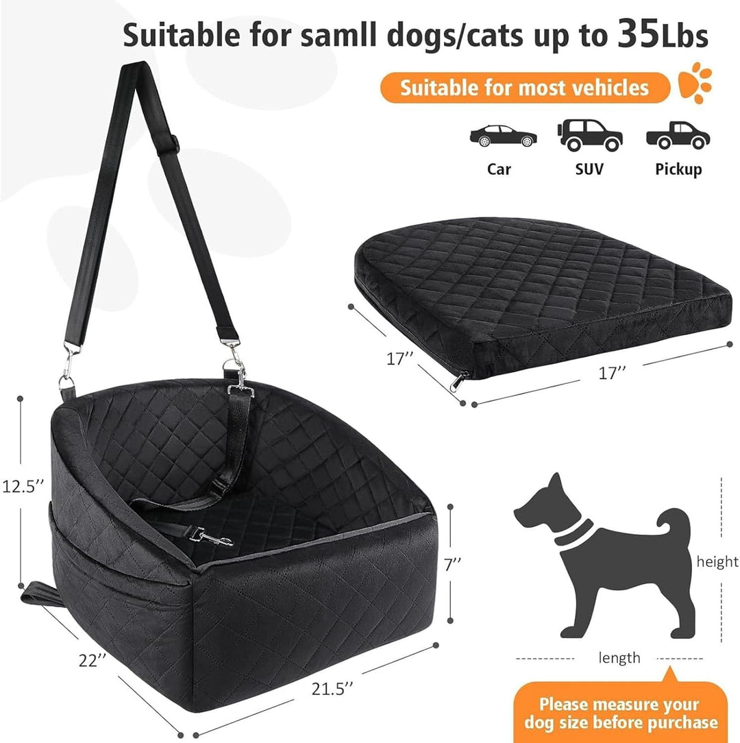 Ejoyous Hunde Autositz, Waschbarer Hundesitz Hundeautositz Sitzerhöhung Hundebett Auto Hundesitzerhö