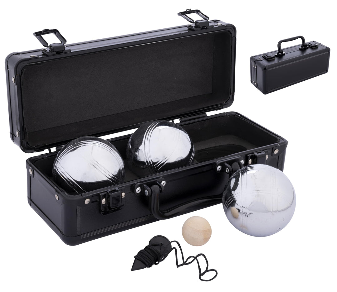 Engelhart - 010124 - Boule Set aus Metall mit Koffer, 3 Kugeln 74 mm, 720 g – Pétanque oder Boccia S