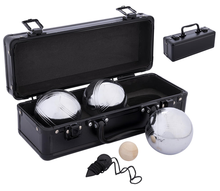 Engelhart - 010124 - Boule Set aus Metall mit Koffer, 3 Kugeln 74 mm, 720 g – Pétanque oder Boccia S