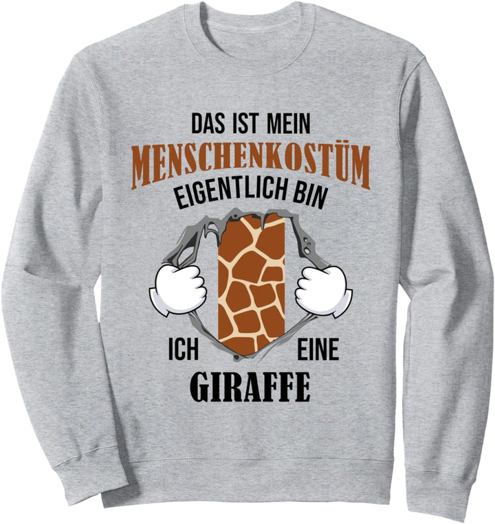 Giraffe im Menschenkostüm lustiges Halloween Karneval Kostüm Sweatshirt