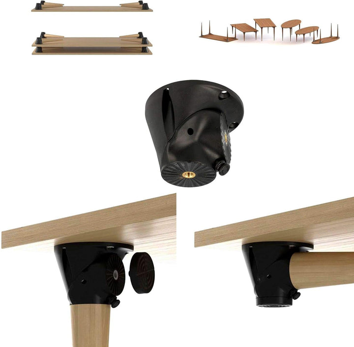 4er Set Tischbeine Eiche roh H 335 mm/Ø 60/40 mm mit Gewindestift M10 / Ideal für Möbel & Couch-Tisc