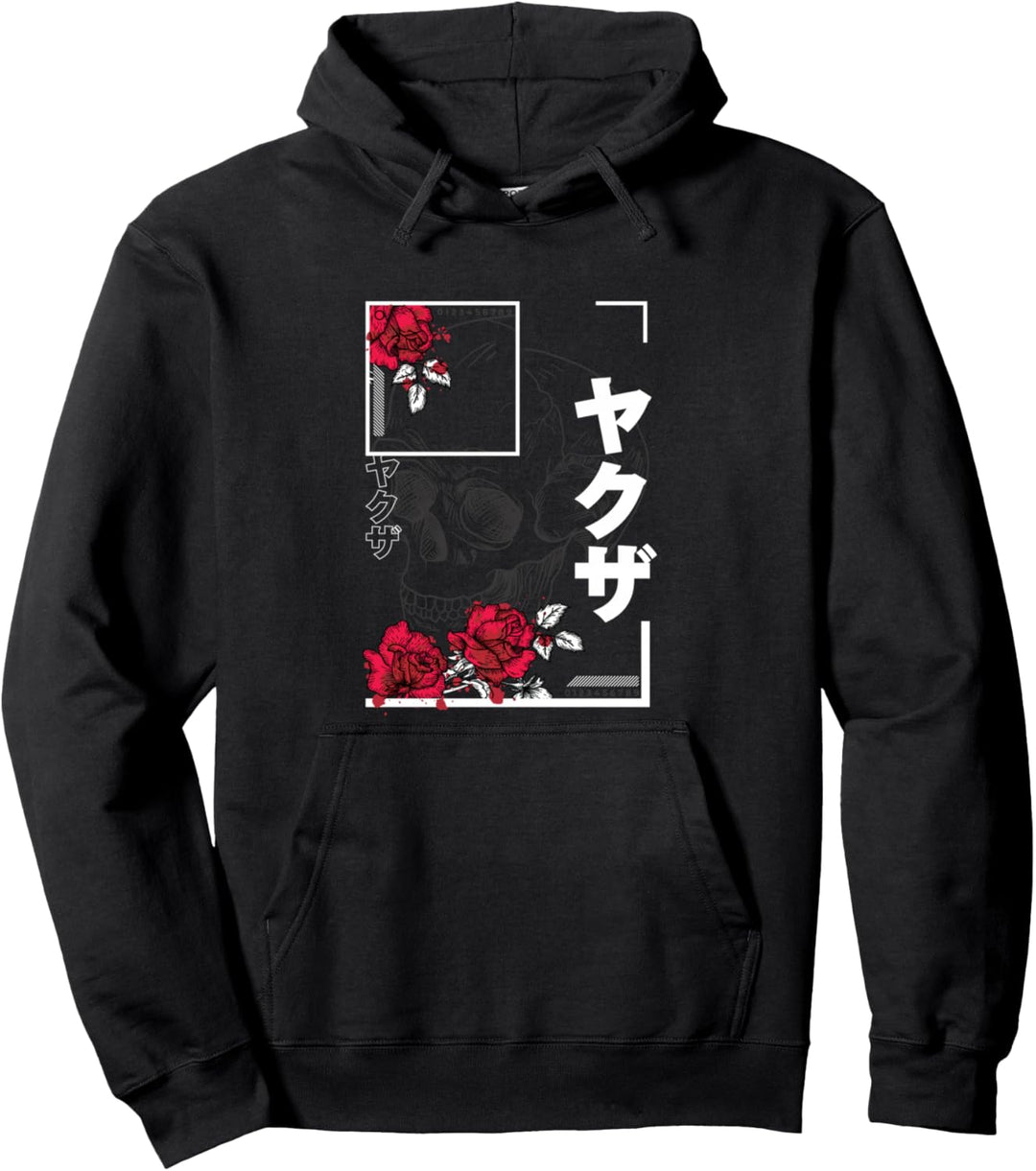 Japanese Aesthetic Vaporwave Sad Eboy Urban Skull Pullover Hoodie