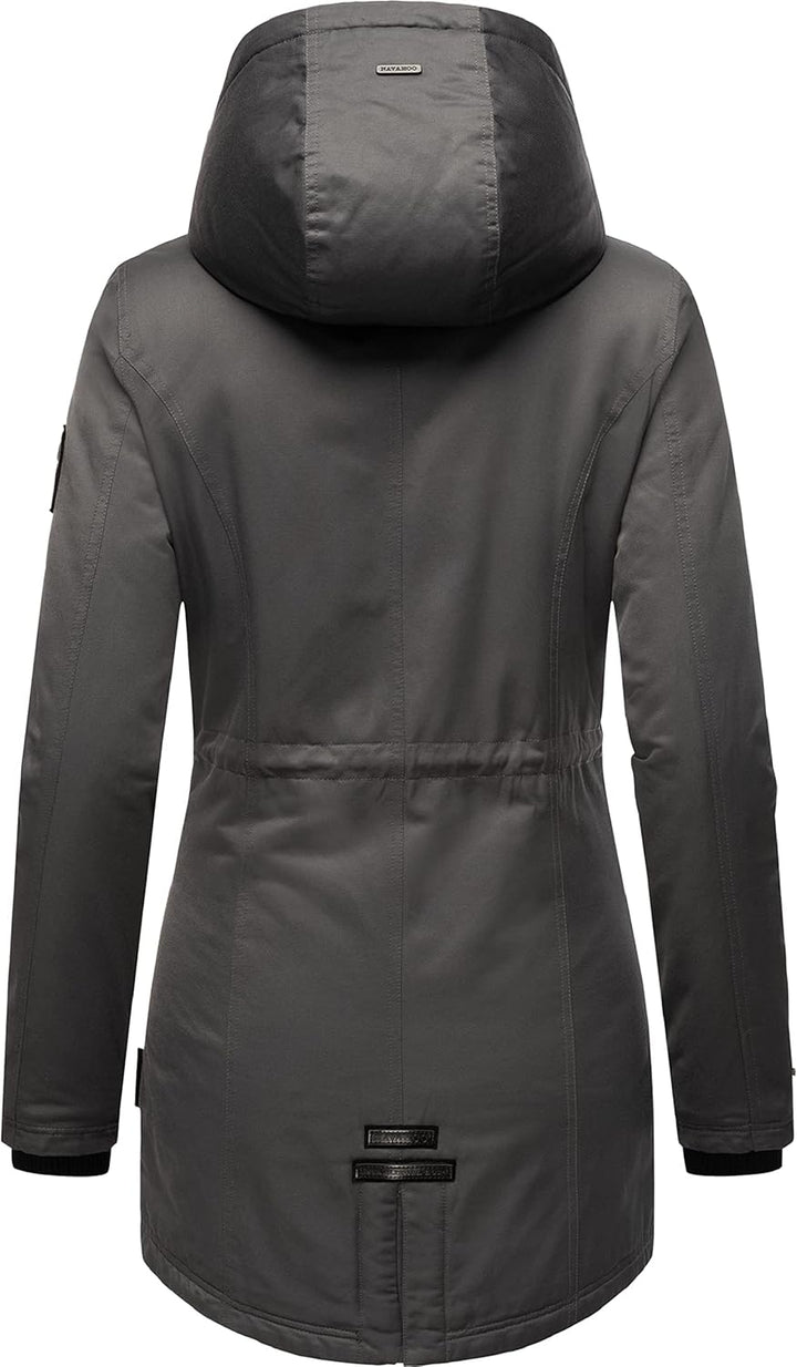 Navahoo Damen Warmer Winter Kurzmantel Avrille II XS-XXL XS Anthracite, XS Anthracite