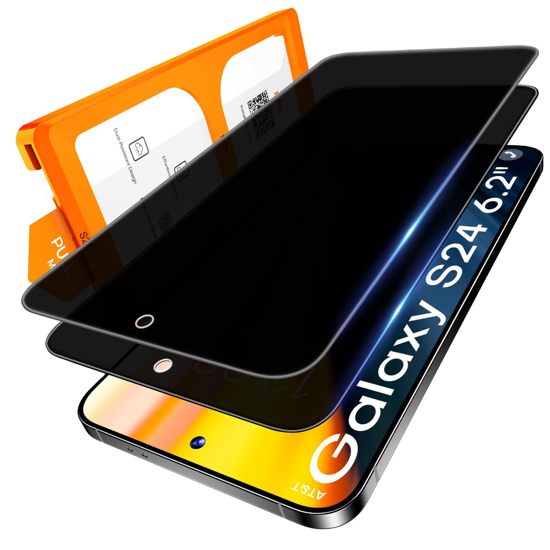 LϟK für Samsung Galaxy S24 für Panzerglas mit 2 Stück HD-Hartglasfolie, [Auto-Installation] Kratzfes