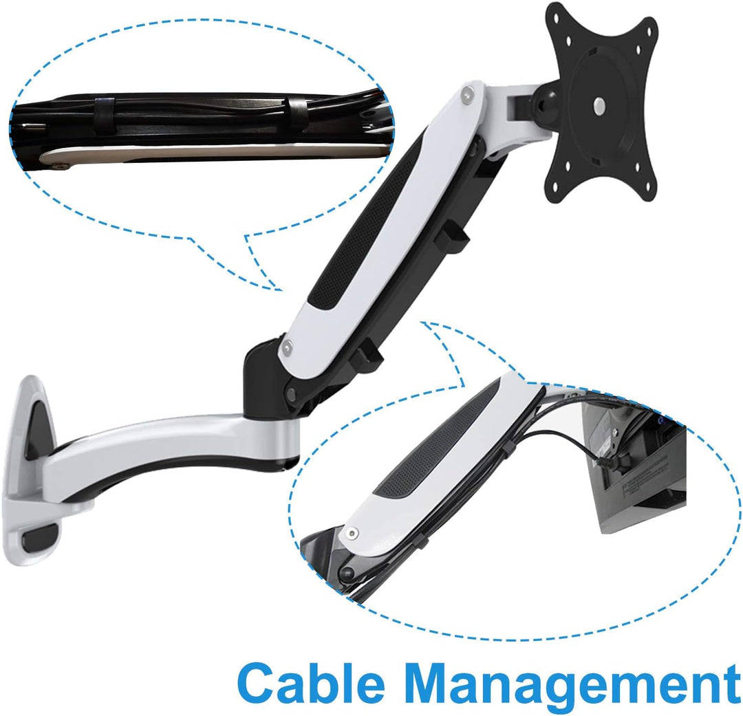 HFTEK Monitor TV Wand Halterung Halter Wall Mount mit Gasdruckfeder 0-8 kg Wandhalterung für Bildsch