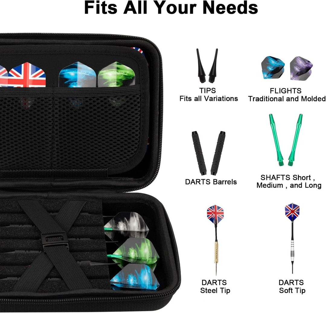 Dart Tasche: Darttasche für 12 Darts und weiteres Dart-Zubehör, tragbar und langlebig, professionell