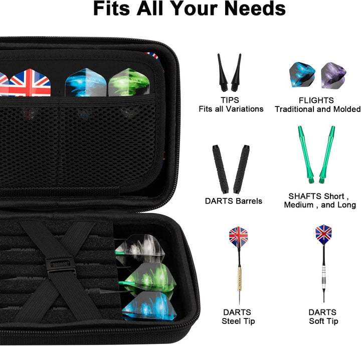 Dart Tasche: Darttasche für 12 Darts und weiteres Dart-Zubehör, tragbar und langlebig, professionell