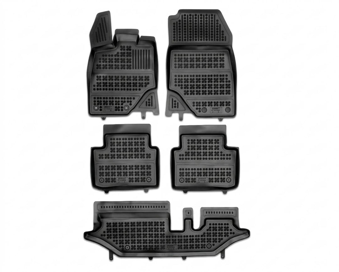 AZUGA Hohe Gummi Fussmatten mit Rand passend für Peugeot 5008 III ab 9/2024 7-Sitzer (3 Sitzreihen,
