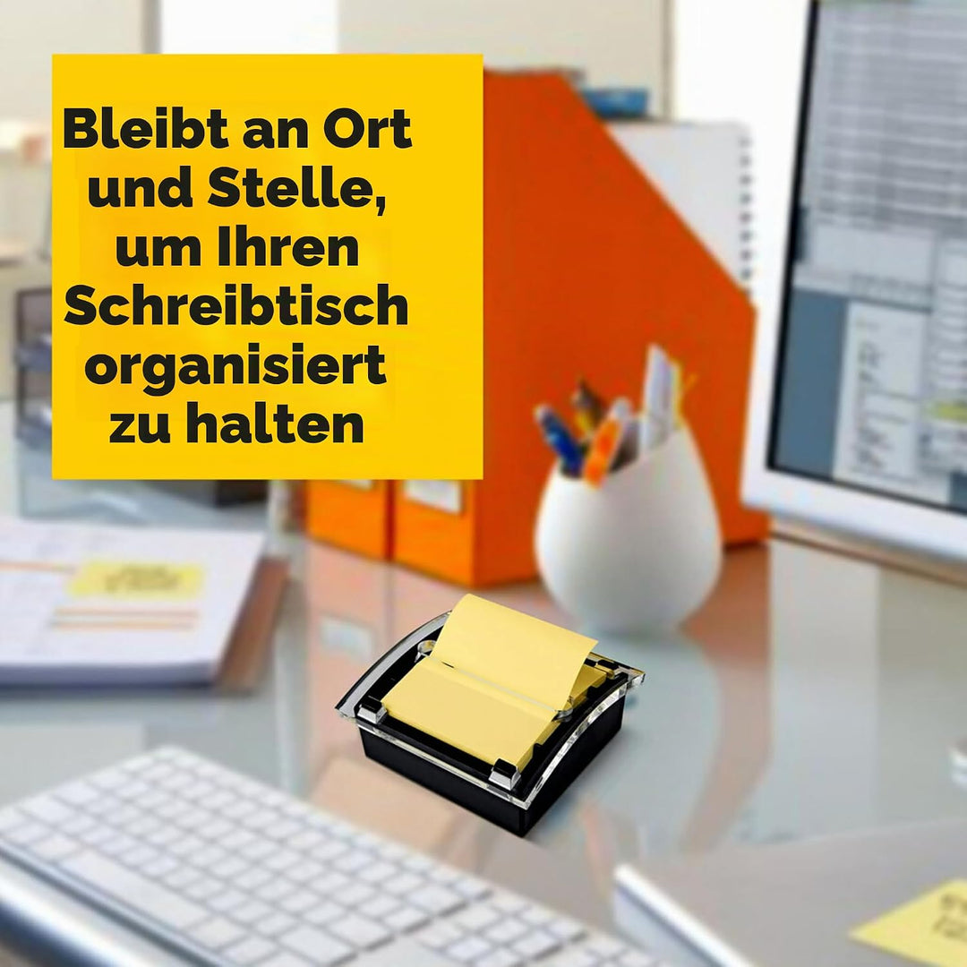 Post-it Pop-Up-Notizspender, organisiert den Schreibtisch und hält Notizen in der Nähe, schwarzer Bo