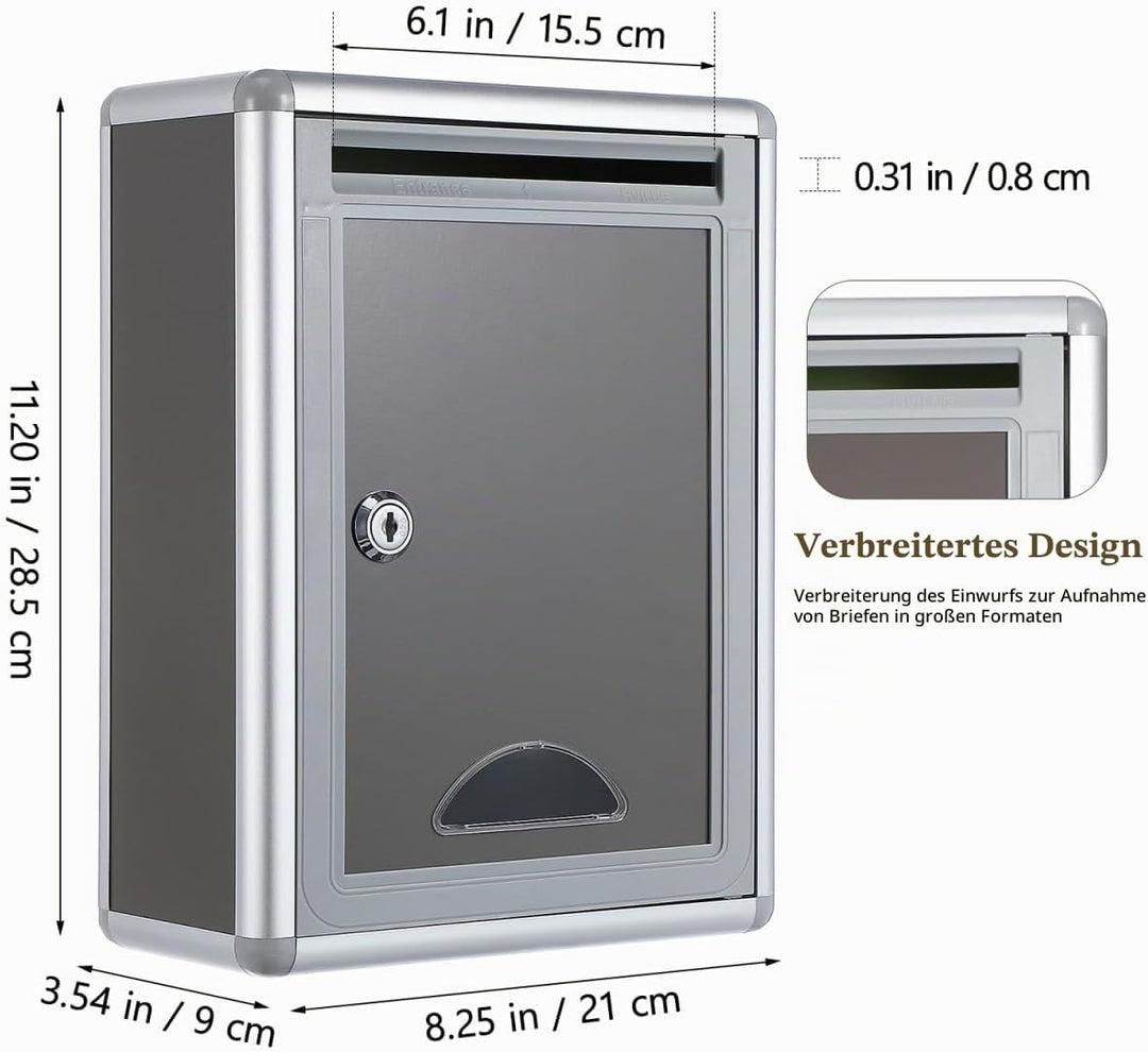 Gatuida Kleiner Briefkasten Mit Schloss Zur Wandmontage Aus Edelstahl Beschwerde- Und Vorschlagsbox