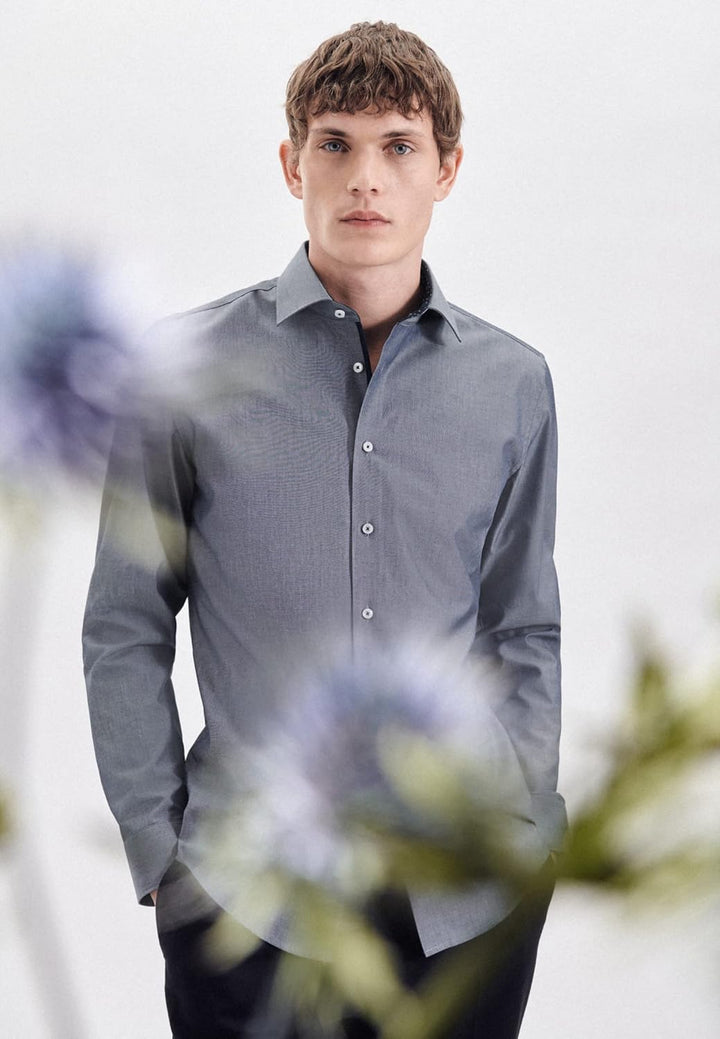 Seidensticker Herren Business Kent - Extra-Slim Fit - Kent Kragen - Langarm - 100% Baumwolle, 36