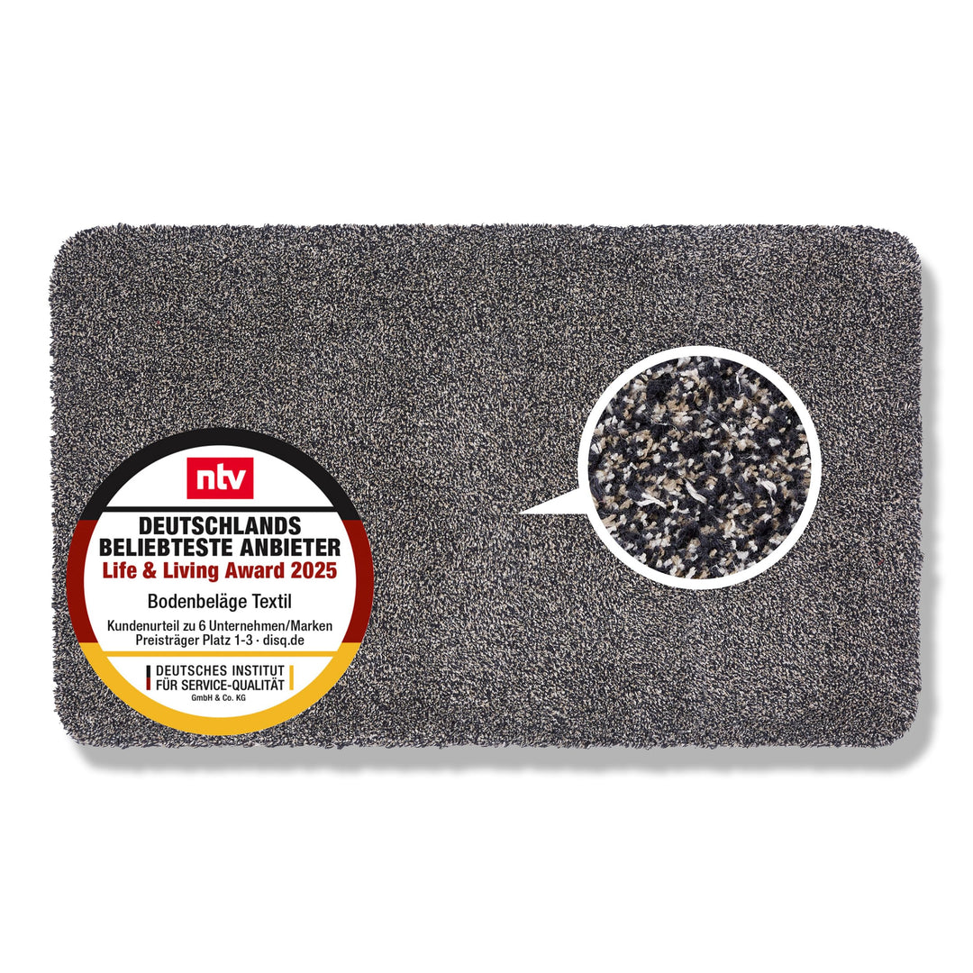 Astra Schmutzfangmatte innen waschbar 90x150 cm – Sauberlaufmatte anthrazit 100% Baumwolle Matte - E