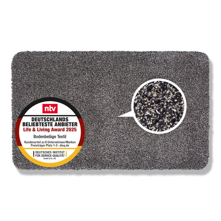 Astra Schmutzfangmatte innen waschbar 90x150 cm – Sauberlaufmatte anthrazit 100% Baumwolle Matte - E