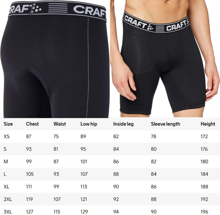 Craft Herren Greatness Bike Shorts M Radunterhose L Black/White, L Black/White