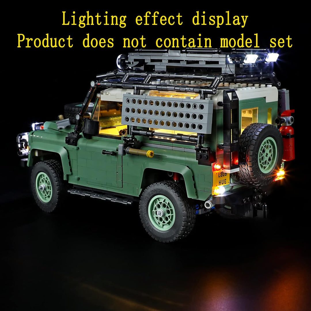 GEAMENT LED Licht-Set Kompatibel mit Lego Klassischer Land Rover Defender 90 (Land Rover Classic Def