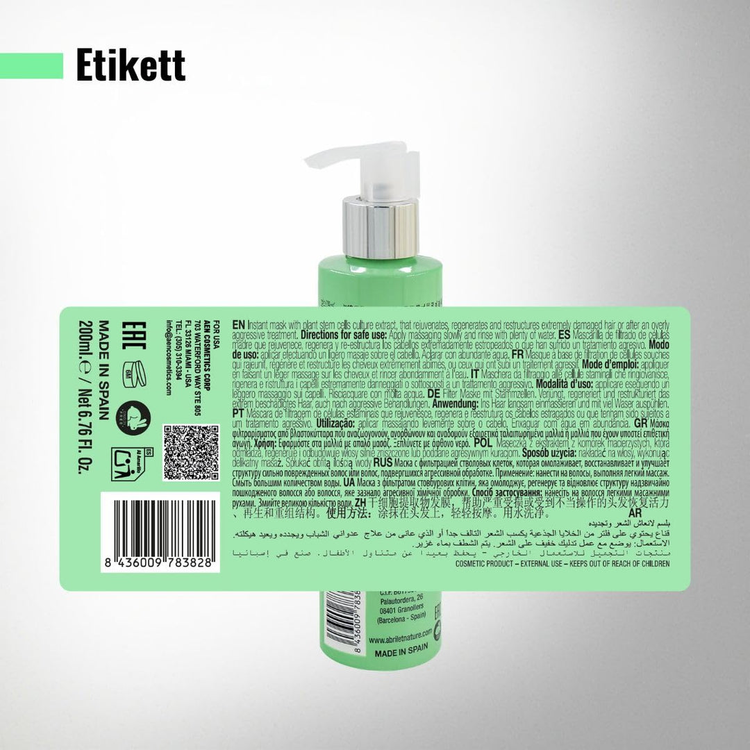 abril et nature - Cell Innove Haarmaske - Für alle Haartypen - Feuchtigkeit, Verjüngung und Regenera