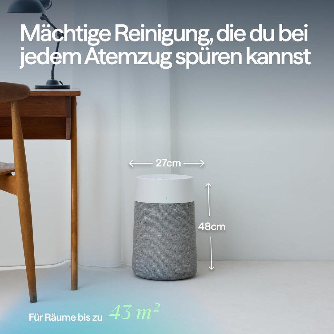 BLUEAIR Luftreiniger für kleine Räume, Schlafzimmer, Haus, reinigt 86 m² in 1h, HEPASilent Luftwäsch