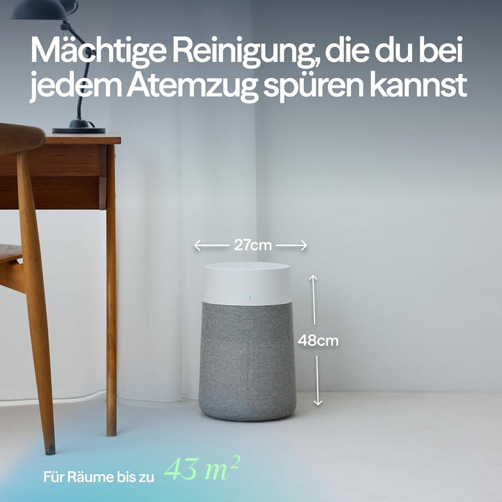 BLUEAIR Luftreiniger für kleine Räume, Schlafzimmer, Haus, reinigt 86 m² in 1h, HEPASilent Luftwäsch