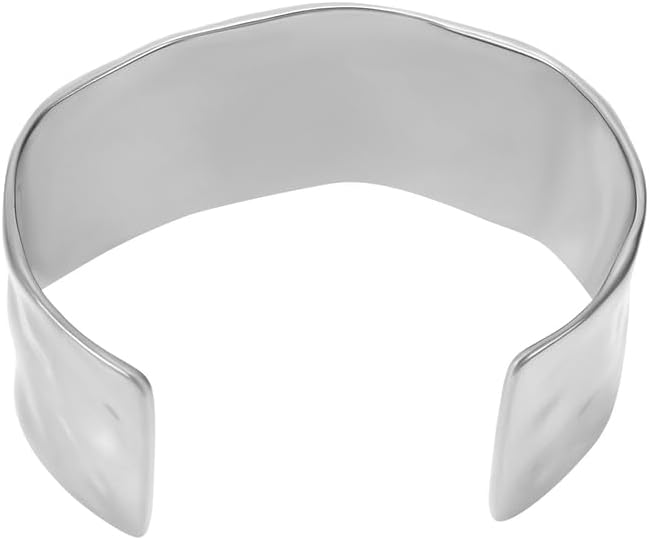 Skagen Damen Edelstahl und Halbedel mit Manschette Armreif Chrom-Silber, Chrom-Silber