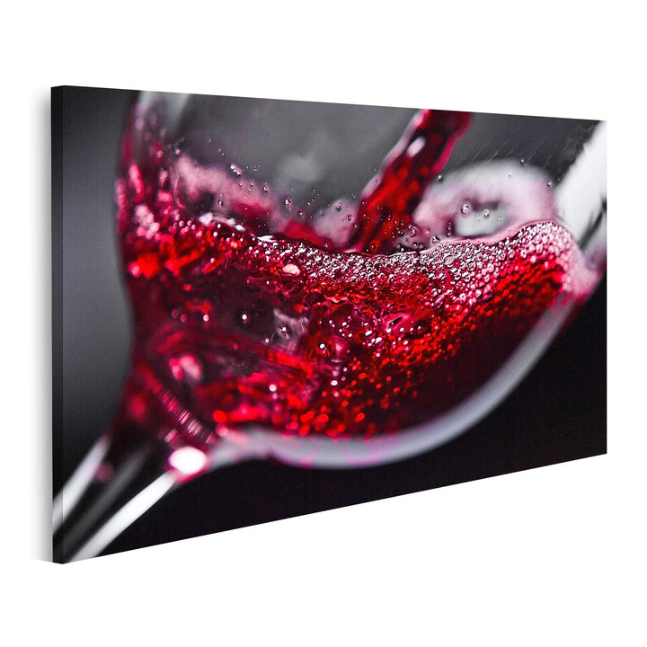 Bild auf Leinwand Rotwein Im Weinglas Auf Schwarzem Hintergrund Wandbild Poster Kunstdruck Bilder Fo