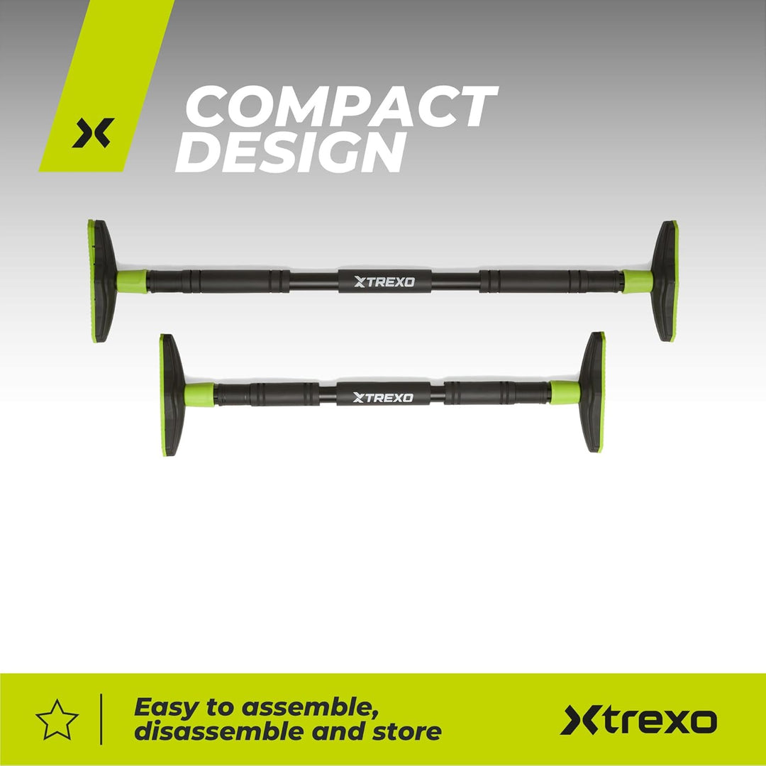 TREXO Klimmzugstange, verstellbare Länge 70–96 cm, grau Aus Stahl Max. Belastung bis 150 kg für Klim