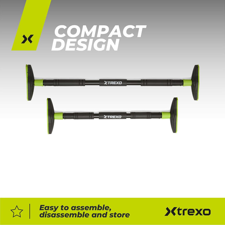 TREXO Klimmzugstange, verstellbare Länge 70–96 cm, grau Aus Stahl Max. Belastung bis 150 kg für Klim