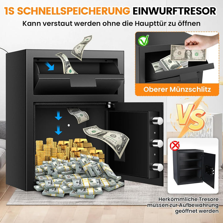 52L Einwurftresor für Kommerziell mit Schneller Speicher, Einwurfschlitz SafeTresore mit Feuerfester