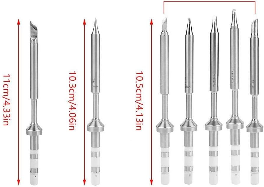 Broco TS100 Lötspitze,7pcs Mini Edelstahl Lötspitzen Ersatz for TS100 Lötkolben 7 Typen TS-K TS-KU T
