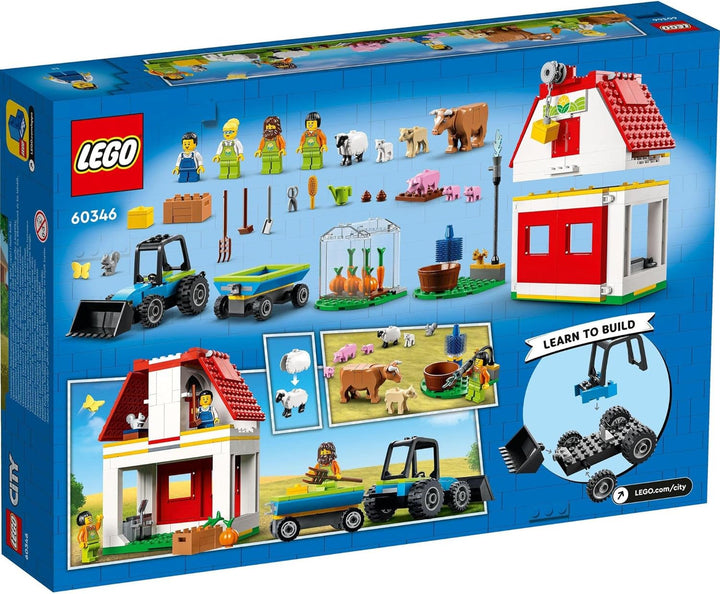 LEGO 60346 City Bauernhof mit Tieren, inkl. Schaf, Schwein, Kuh und mehr sowie Traktor-Spielzeug mit