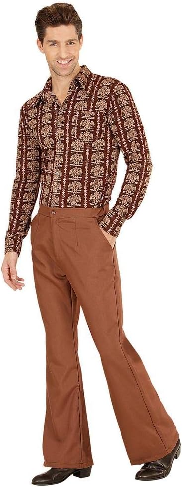shoperama 70er Jahre Retro Herren Hose mit und ohne Muster Disco Kostüm Siebziger Schlager, Grösse:X