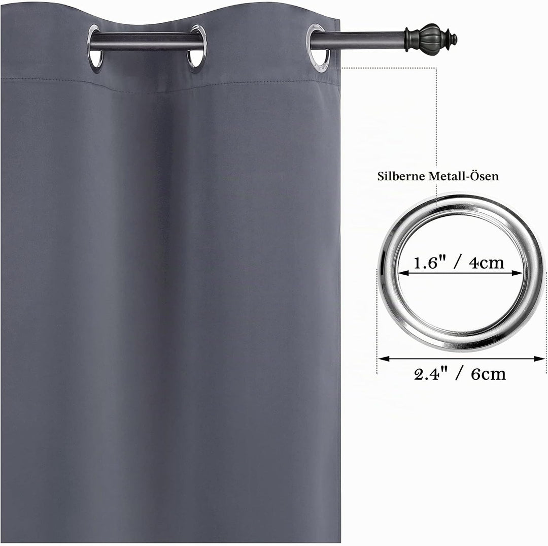 PiccoCasa 2er Set Gardine für Küche Polyester Scheibengardine Kurzgardine Blickdicht Kleine Gardine