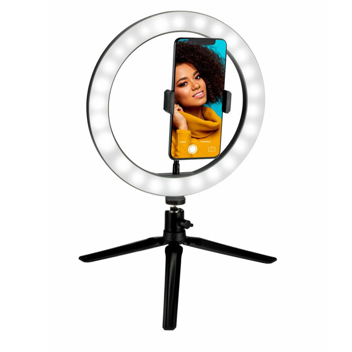 Grundig Ringlampe mit Stativ - Ringlicht 25cm - TikTok Ringleuchte mit 120 LEDs - 3Light Modes - USB