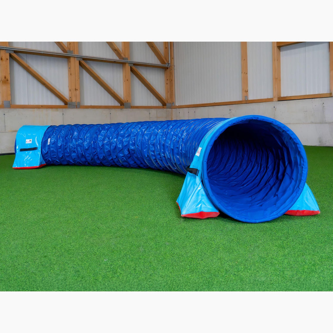 Callieway® Dog Agility Tunnel Turnier 60cmØ, 360° FullGrip (6m, blau/Blue) 6m blau/blue, 6m blau/blu