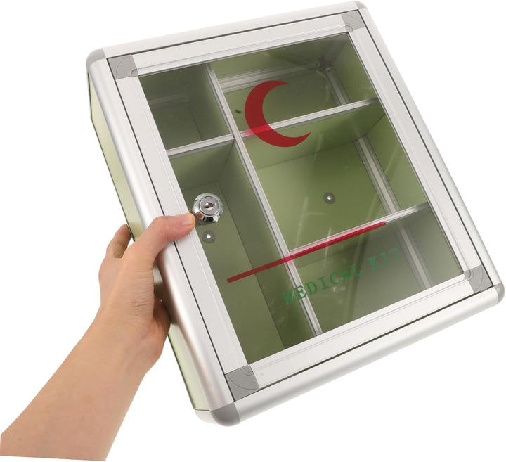 Alipis Medikamentenbox Wandhalterung Abschliessbare in Aluminiumlegierung aus Sicher Tragbar für Ein