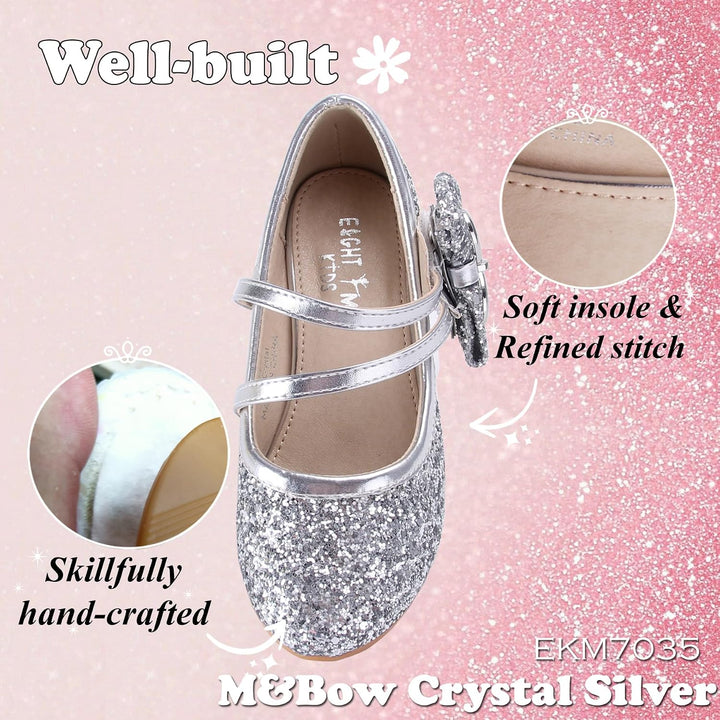 EIGHT KM EKM7018 Mädchen High Heel Kleid Schuhe Mary Jane Prinzessin Hochzeit Pumps Schuhe Glänzend