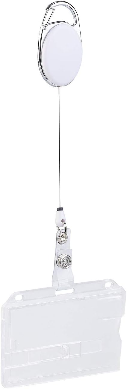General Office Ausweishülle mit Band: 50er-Set Ausweishüllen aus Hartplastik, 60-cm-Jojo-Befestigung