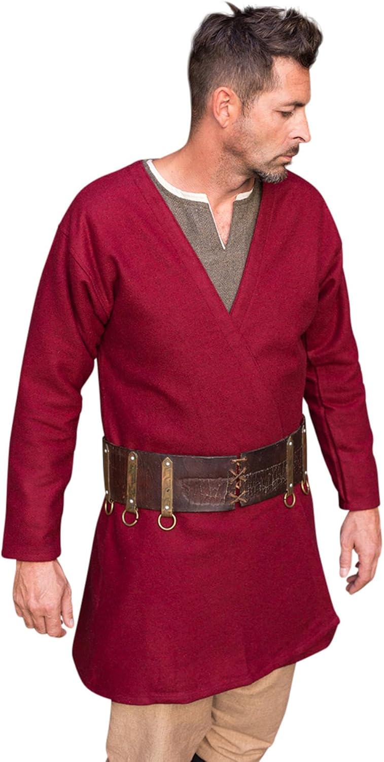 Burgschneider - Klappenrock Loki - Kleidung für Larp, Mittelalter, Cosplay und Fantasy, Rot L