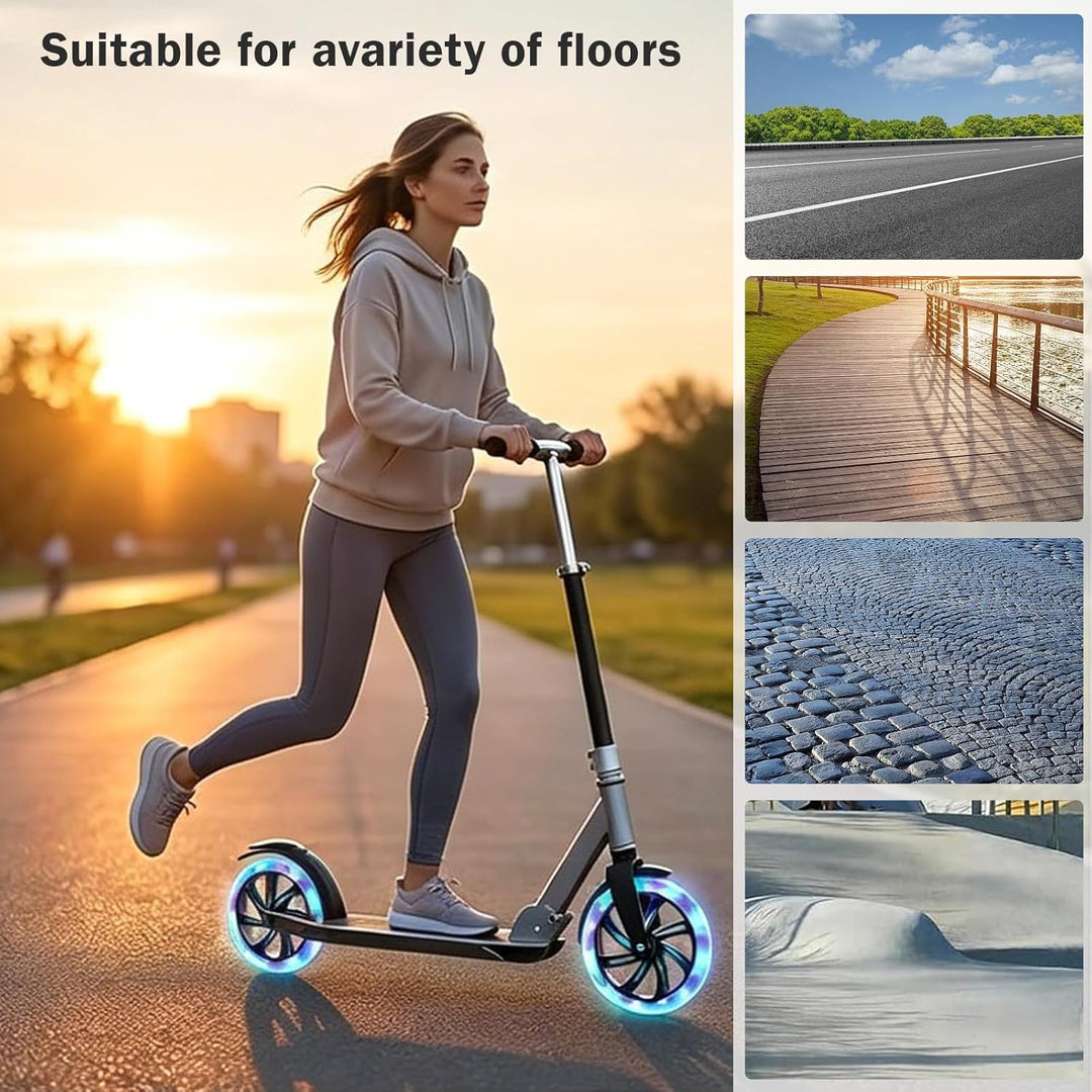 2 Stück Leuchtende Stunt Scooter Rollen, 200mm Scooter Räder Ersatzräder LED-Lichtrollen Kompatibel