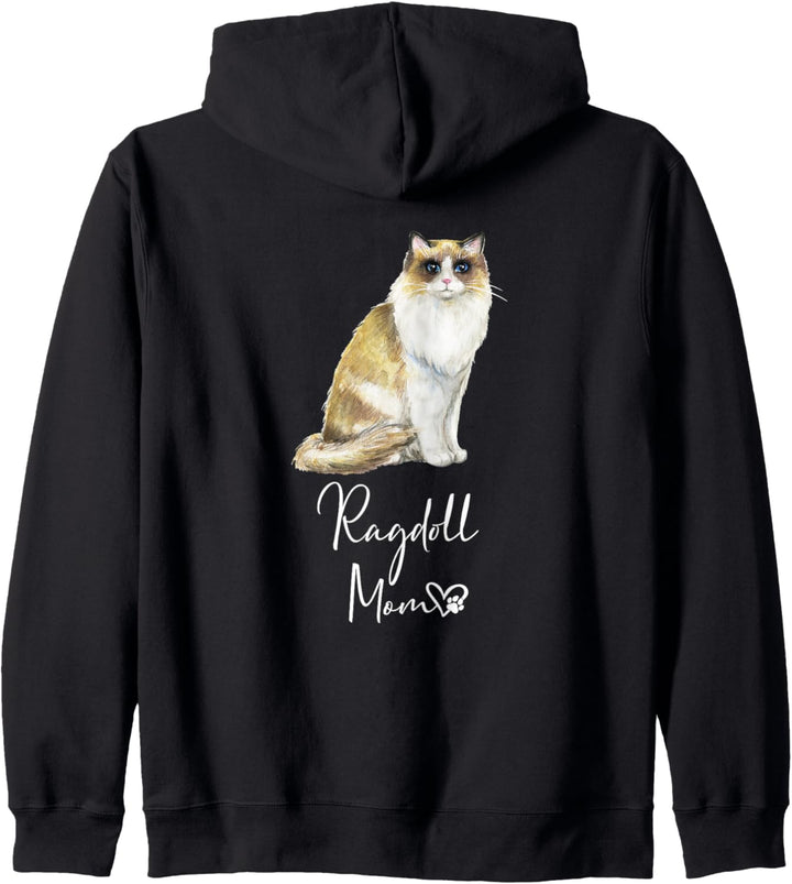RAGDOLL MOM Mama Katze Katzenmama Frauchen Rückendruck Kapuzenjacke