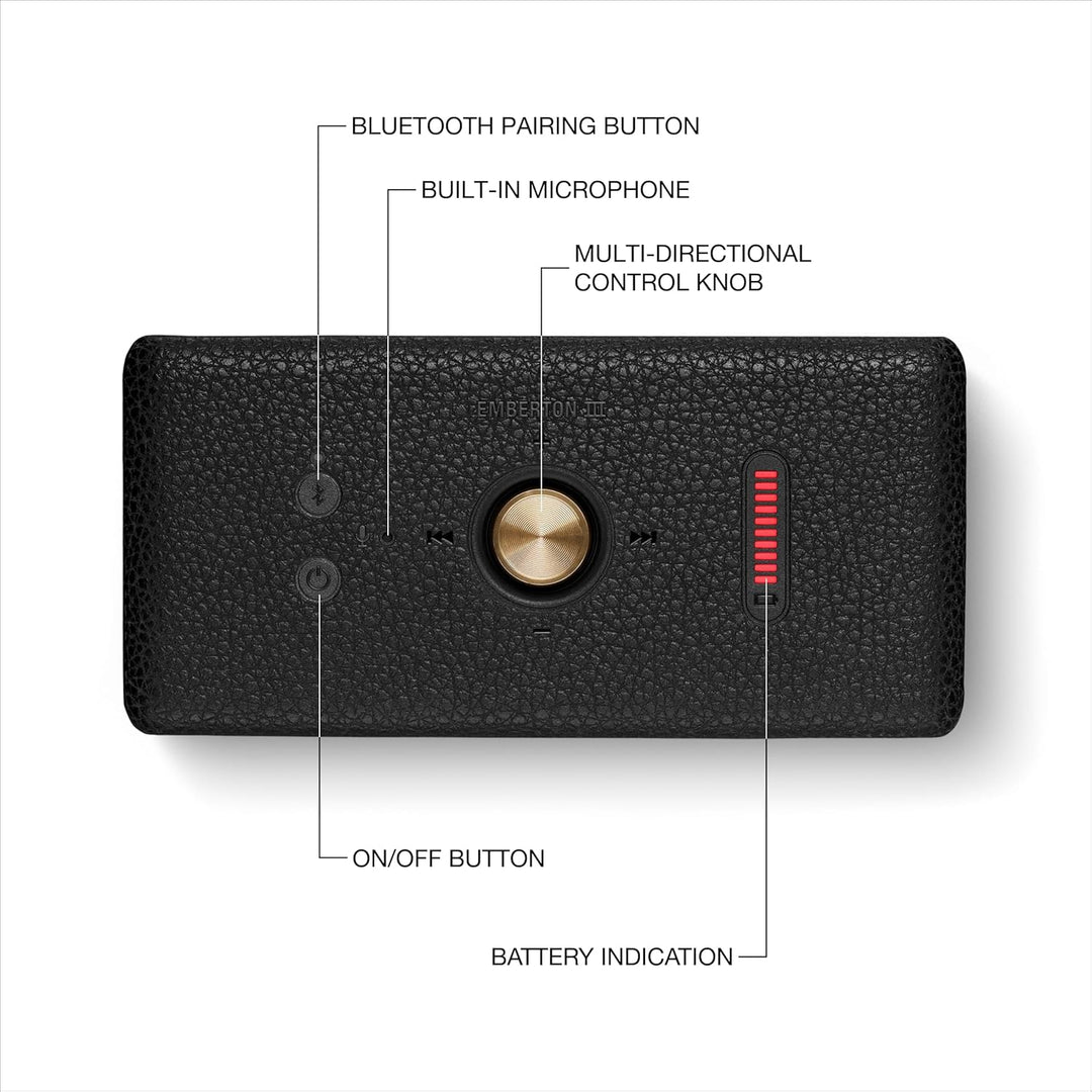 Marshall Emberton III tragbare Bluetooth Lautsprecher, kabellos, IP67 Staub und wasserfest, über 32