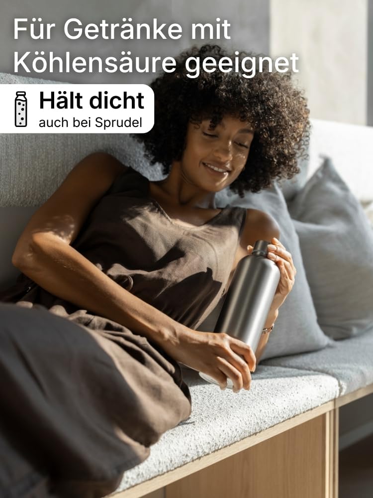 spottle Edelstahl Trinkflasche 750ml – Thermosflasche aus Metall, doppelwandig, vakuumisoliert, Kohl