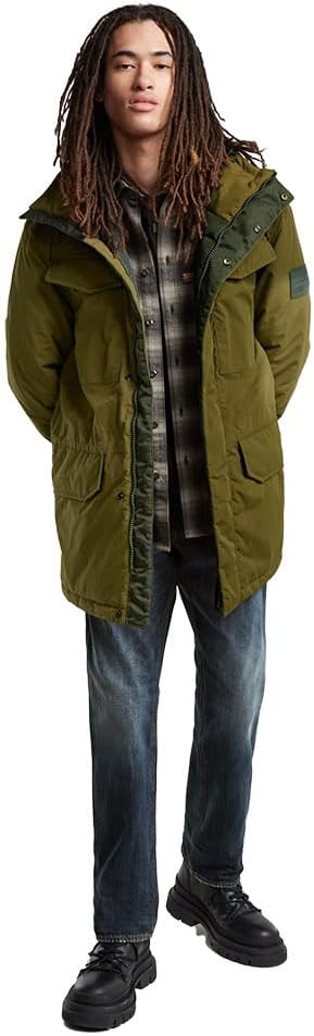 G-STAR Herren Vodan Padded Hooded Parka M Grün (dark olive D25381-D419-C744), M Grün (dark oliv