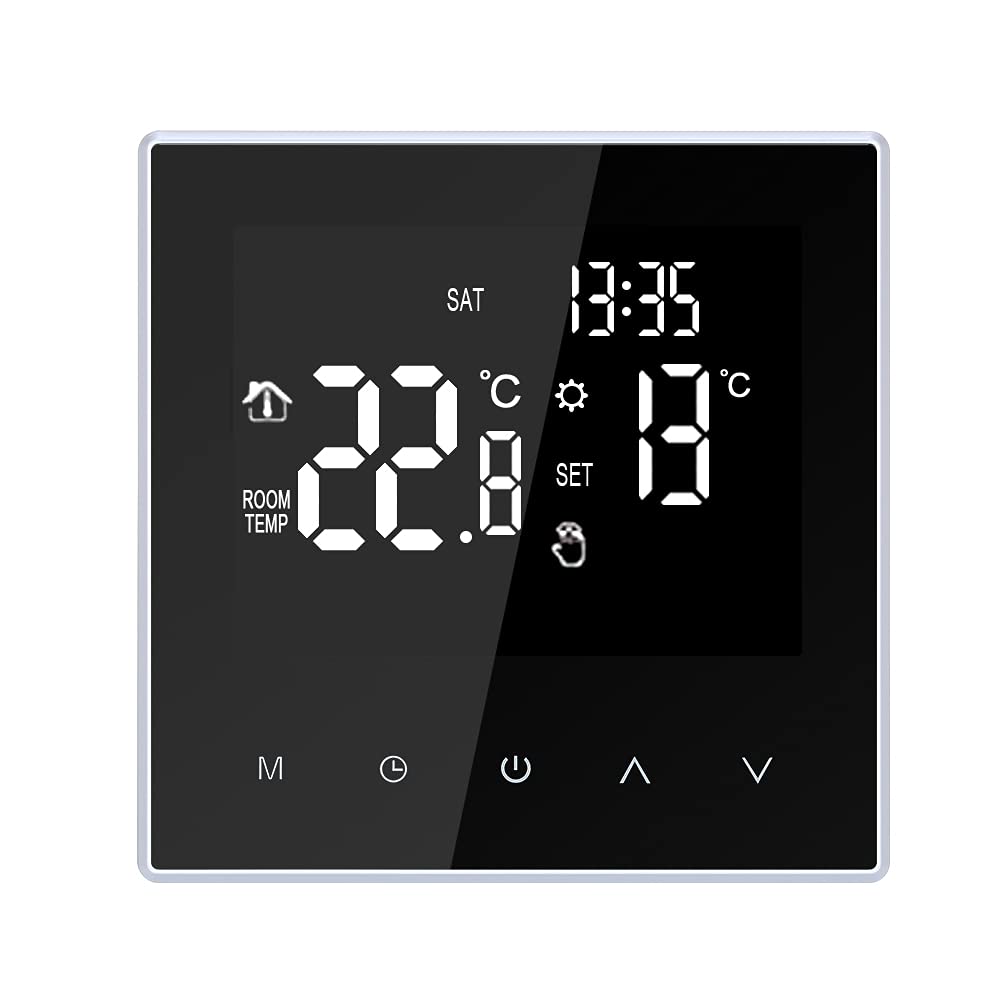 Irishom Smart Thermostat Digitaler Raumthermostat Fussbodenheizung Programmierbar 16A LCD Touchscree