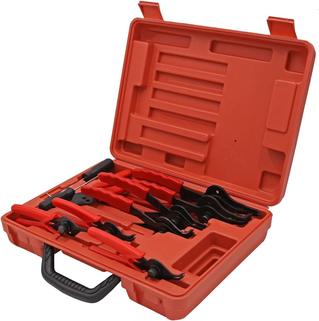 Wiltec Sprengring Zange 11 teilig, 12,7-203 mm, Seegeringzange für Aussenringe und Innenringe, Siche