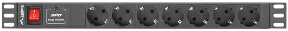 LANBERG Power Strip. Rack PDU (1U 16A 7X SHUKO 2M)