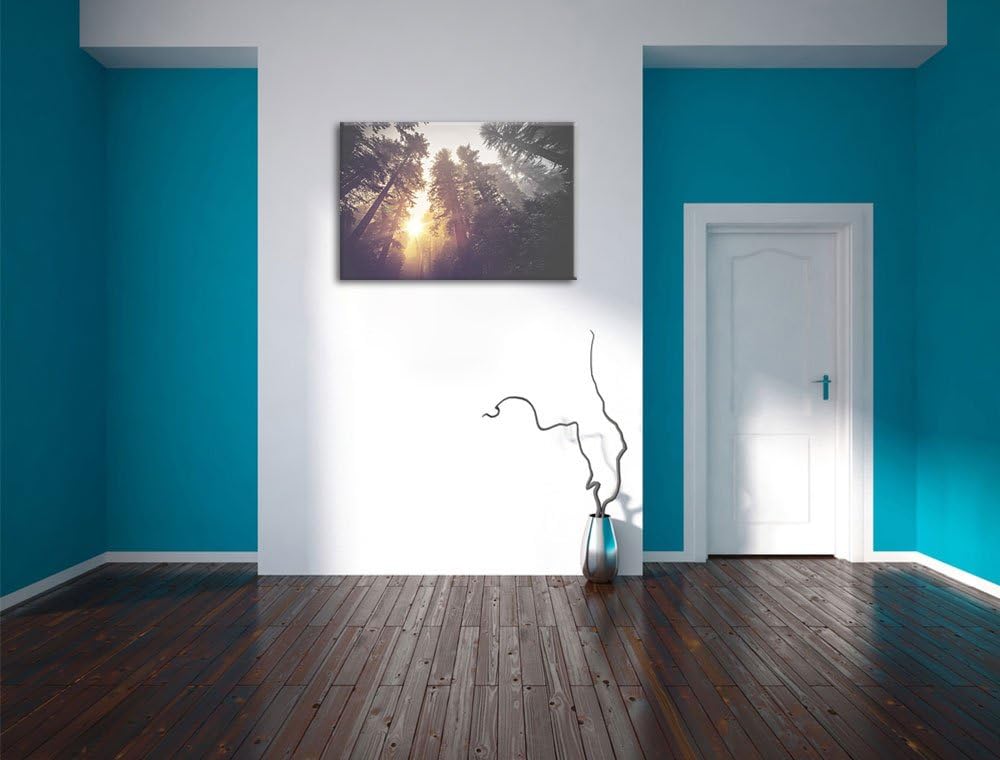 Pixxprint Blick in die Baumwipfel als Leinwandbild/Grösse: 100x70 / Wandbild/Kunstdruck/fertig bespa